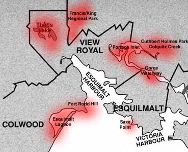 Esquimalt, View Royal, and Colwood Map